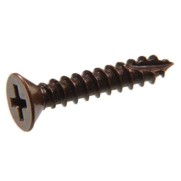 Small bronze wood screws