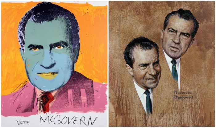 Warhol andy mcgovern nixon vote richard prints rockwell norman artnet