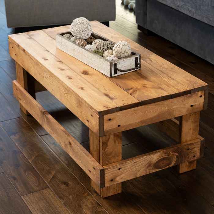 Table coffee rustic diy tables wood style reclaimed ideas homemade