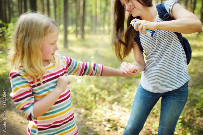 The use of repellents for children's outdoor activities