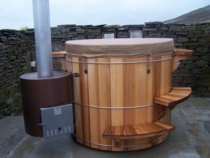 Wood fired hot tub