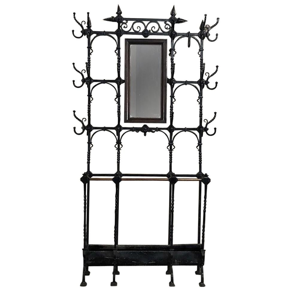 Iron hall tree french forged 19th wrought century hand racks stands furniture sale collectibles hat