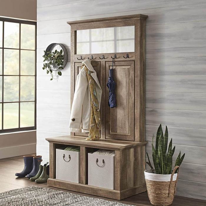 Bench hall tree storage entryway wood altra rustic entry hallway furniture ideas entryways trees choose board make mirror