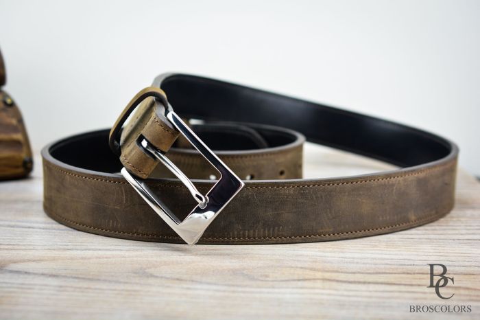 Men's leather dress belt