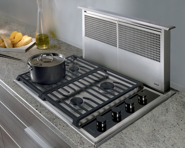 Downdraft cooktop ventilation dd36 subzero