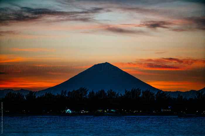 Mountain where the lights touch the earth