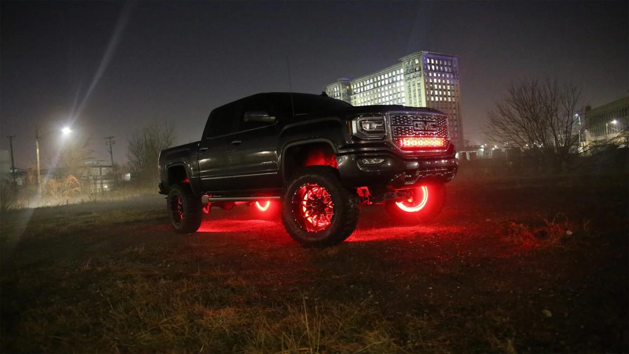 Ford truck led underbody lights lifted f250 rims bulletproof blue lift light lrg suspension rugged carid accent bulletproofsuspension