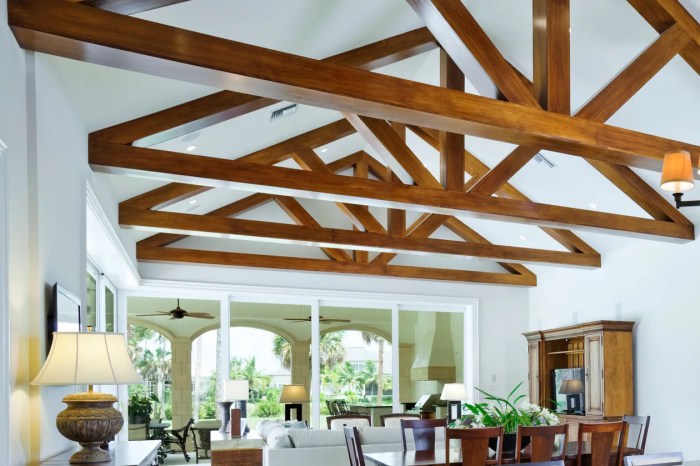 Wood celing beams