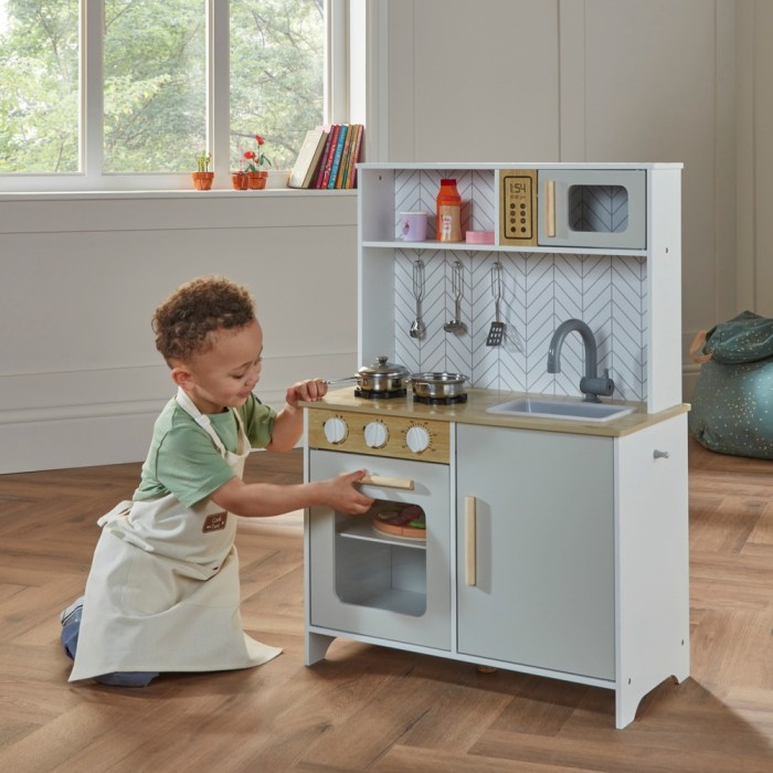 Refinish a wooden play kitchen