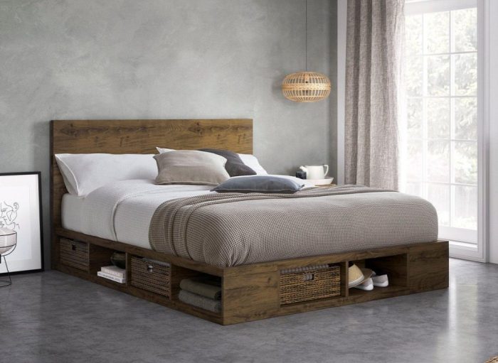 Wood storage bed