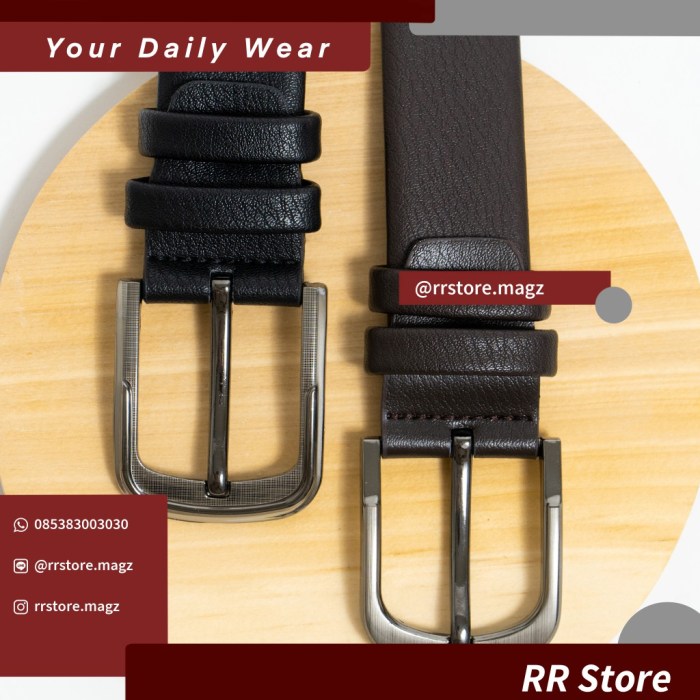 Men's leather dress belt