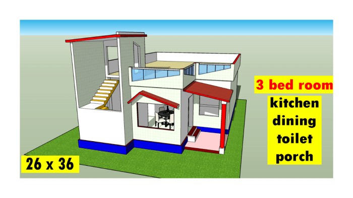 24 x 36 lengthwise living kitchen house plan