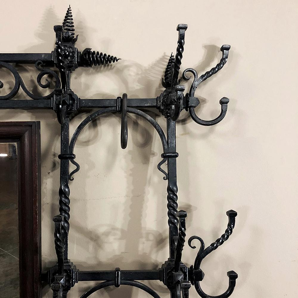 Wrought Iron Hall Tree Bench: Sturdy and Ornate