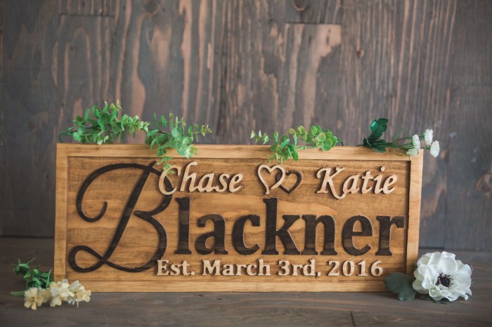 Wood wedding signs