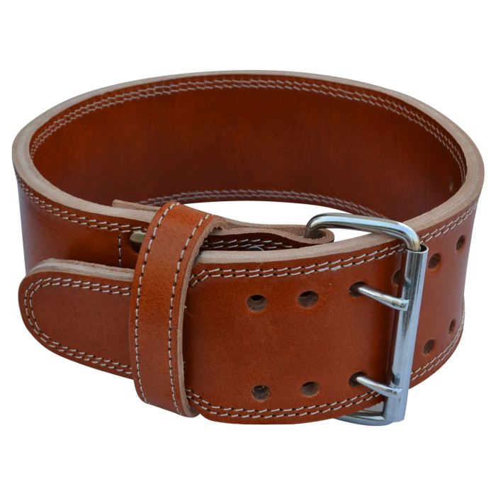 Leather weightlifting belt