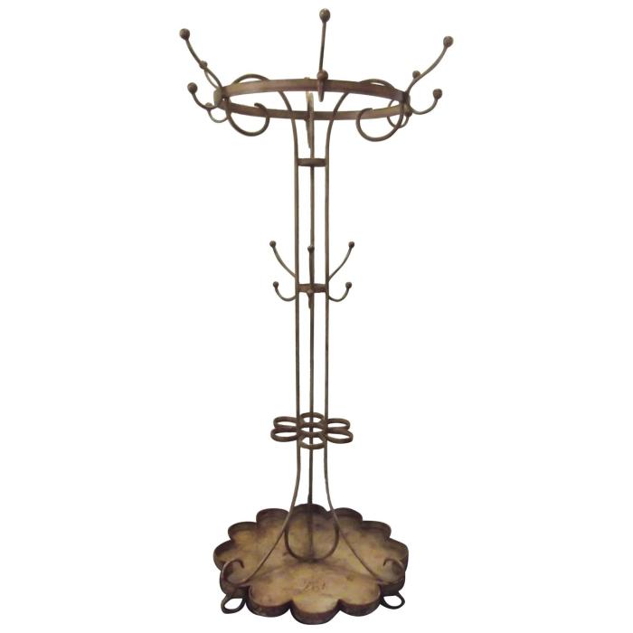 Nouveau umbrella wrought iron stand hall french tree