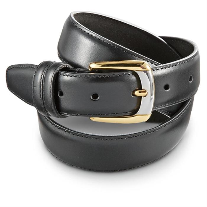 Men's leather dress belt