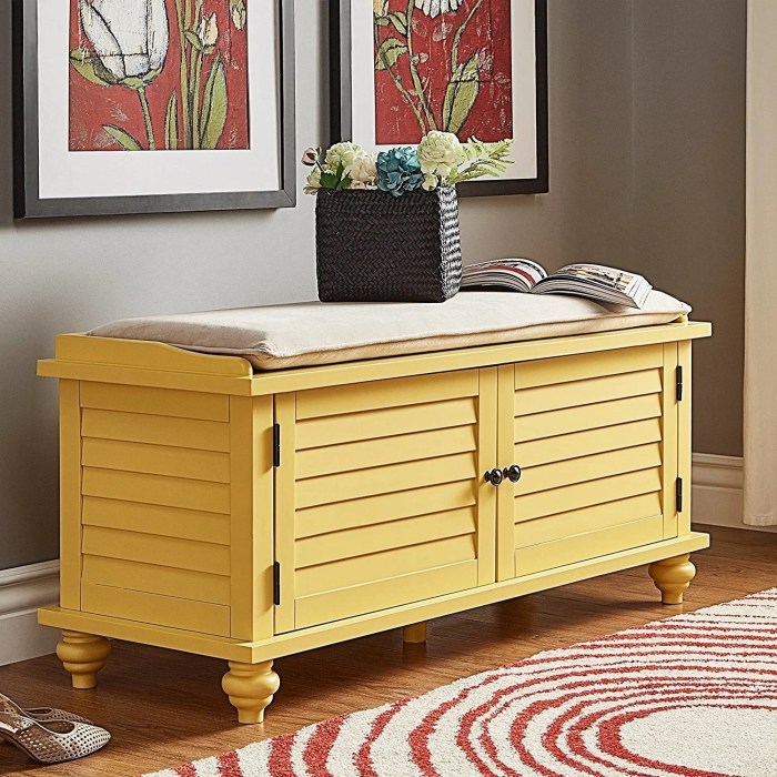 Yellow Hall Tree Bench: A Bright and Cheerful Hue