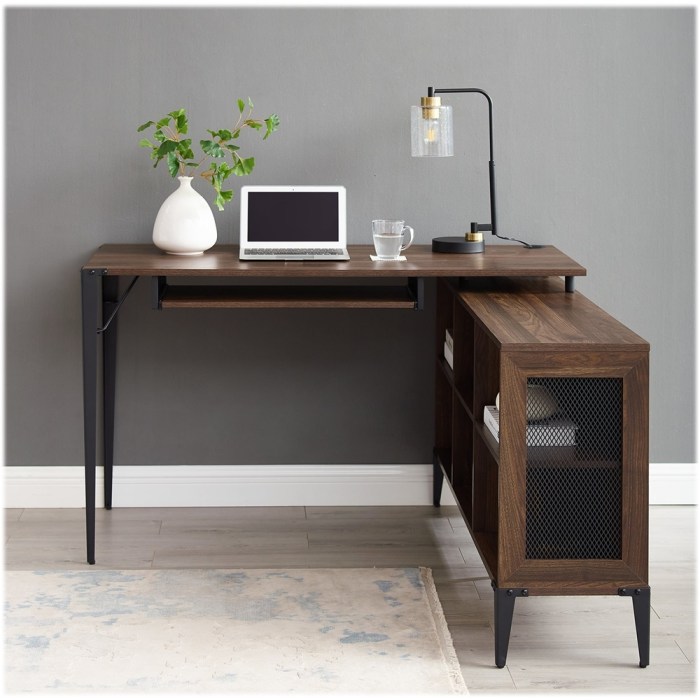 Corner wood desk