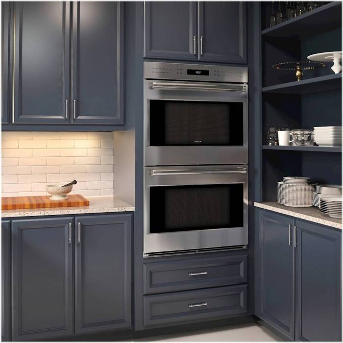 Wall double ovens oven wolf kitchen cabinet electric kitchens cooking interior blue cabinets ajmadison inch glass series