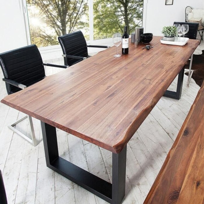 Dining table wood solid anton elm west piece