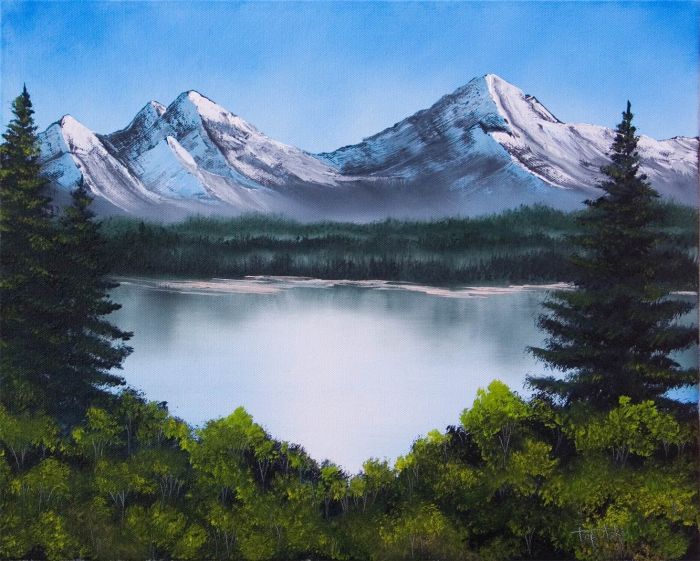 Mountain acrylic painting mountains paint paints lesson