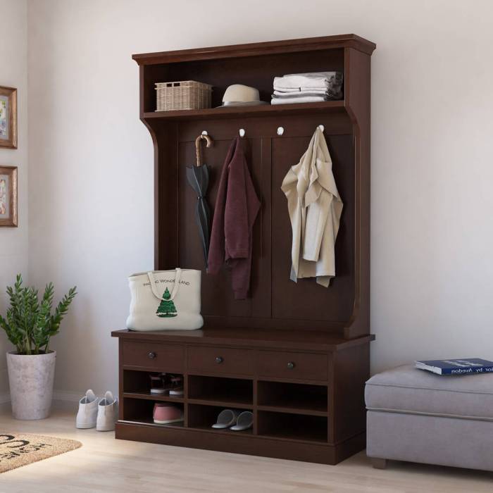 Hall Tree Bench with Storage Ottoman and Backrest: A Complete Entryway Solution