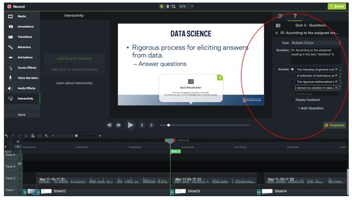 Mini Exams for Screencast Quizzes