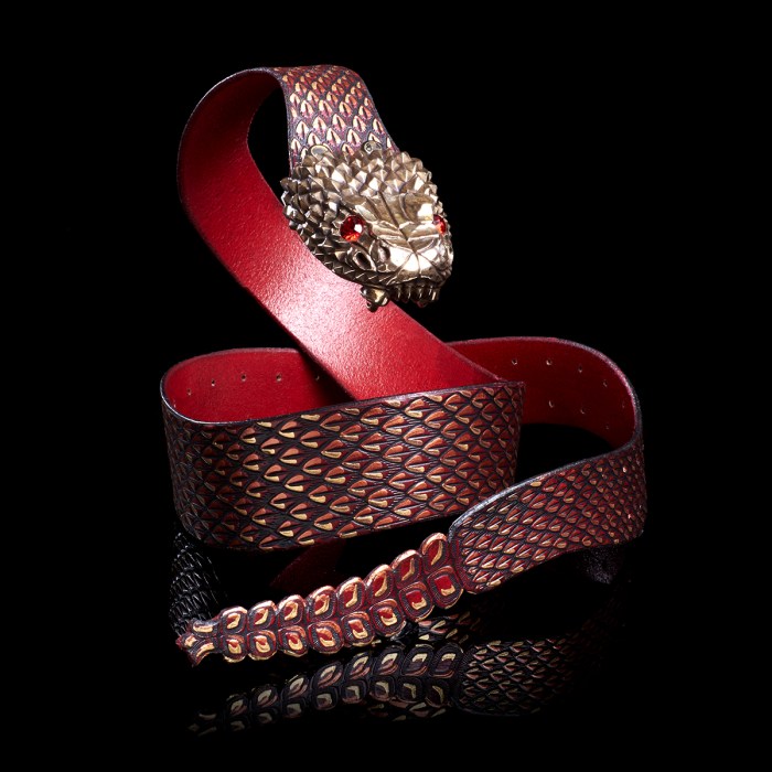 Snakeskin belts 7cm pu