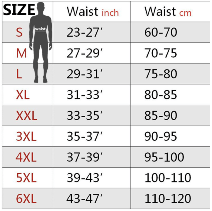 Belt sizes for men