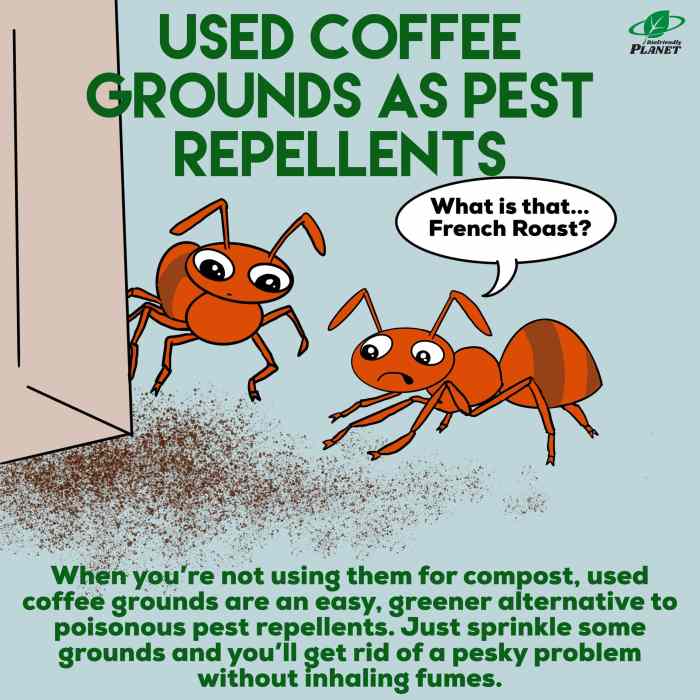 The effectiveness of coffee grounds as a repellent