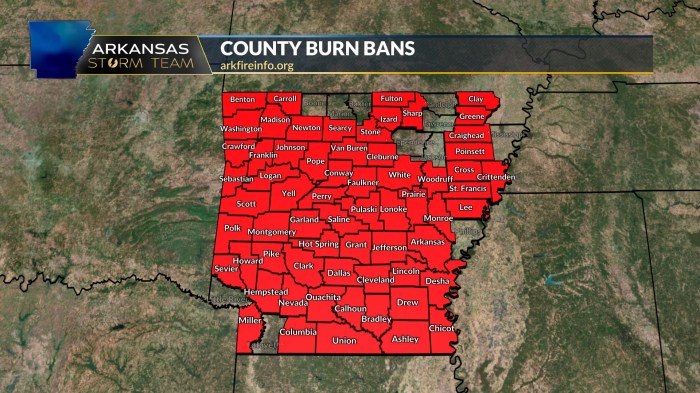 Mountain view ark under a burn ban today