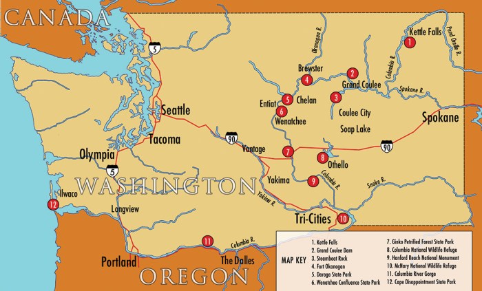 Columbia river map watershed rivers epa still radioactive maps basin flooding waste says groundwater yosemite gov