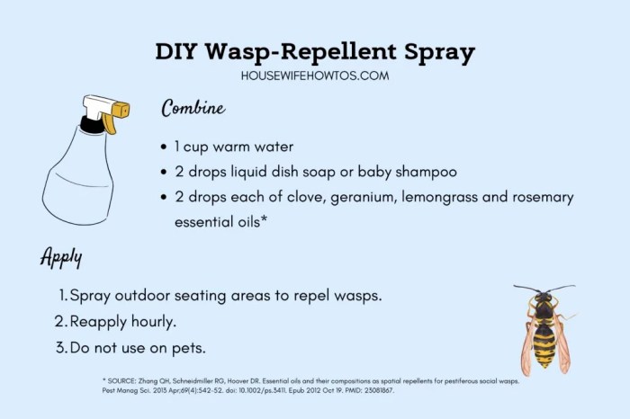 The effectiveness of natural repellents for wasps