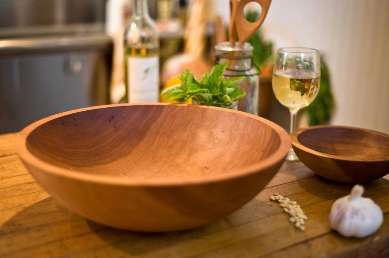 Wooden salad bowl