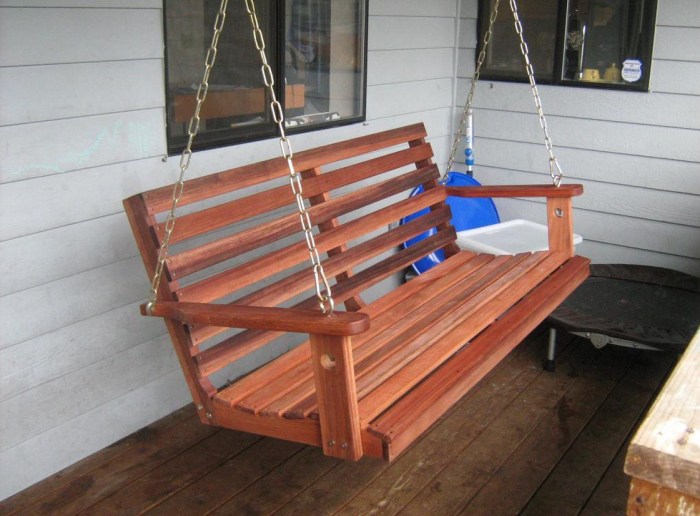 Wooden swings for porch