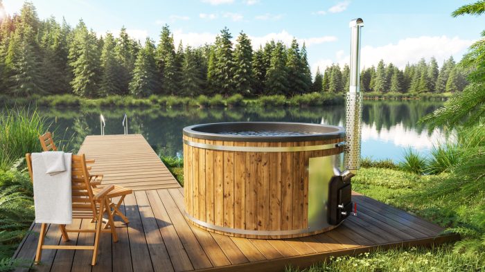 Wood fired hot tub