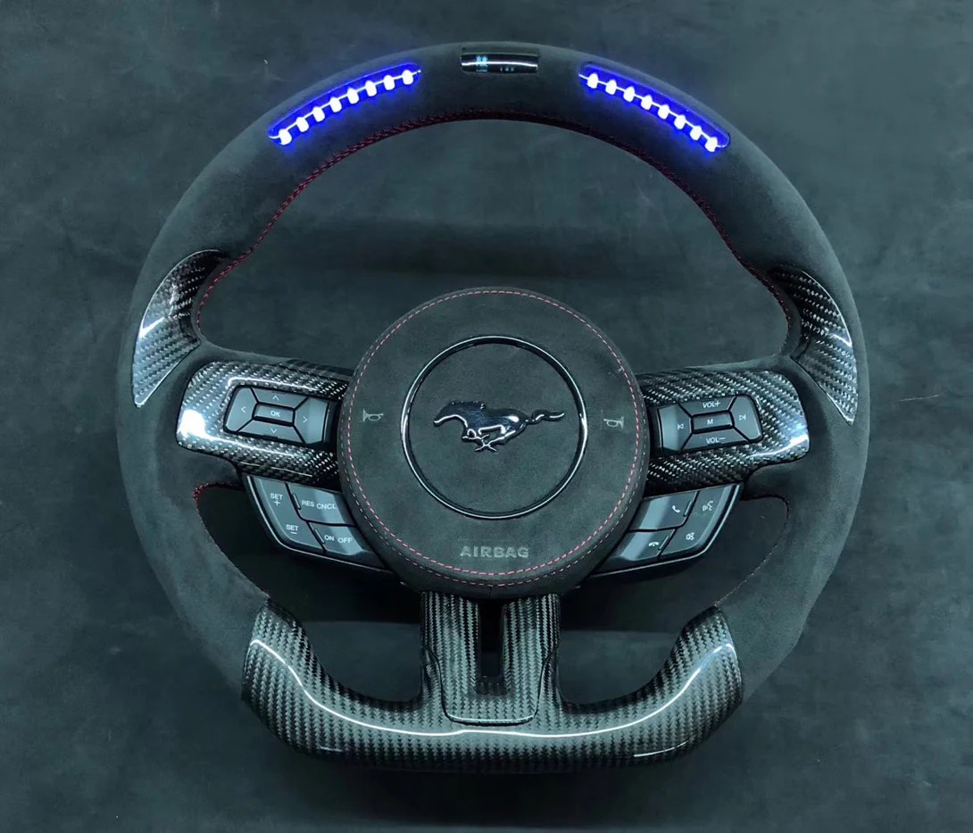 Steering wheel mustang carbon fiber matched color hammerhead raptor ford custom products