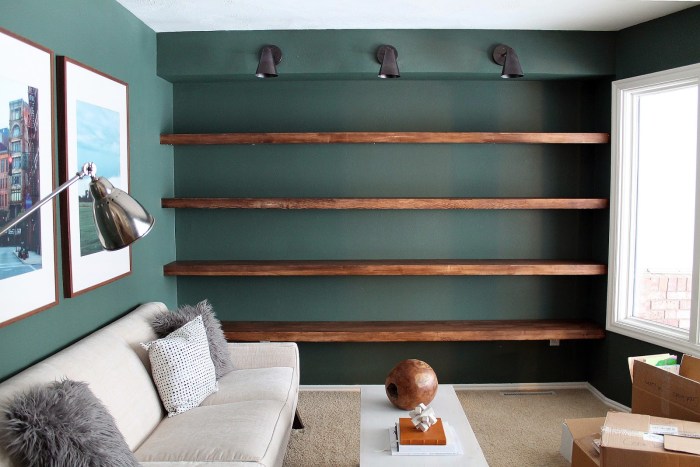 Solid wood shelves