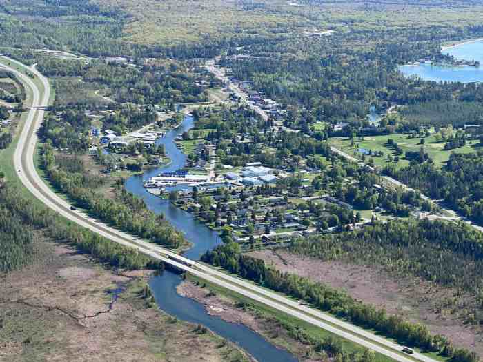 River burt indian lake michigan channel fishing inland interactive