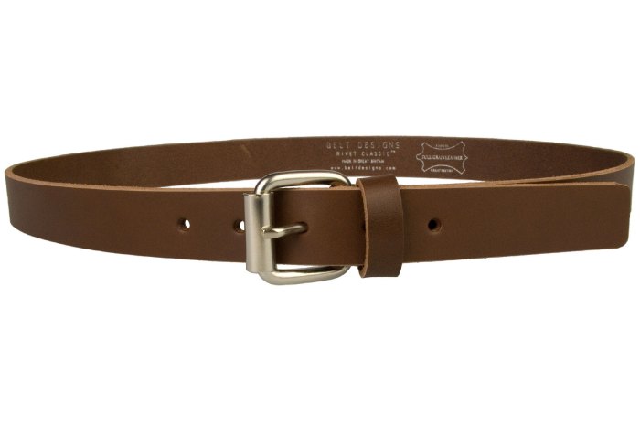 Thin leather belt