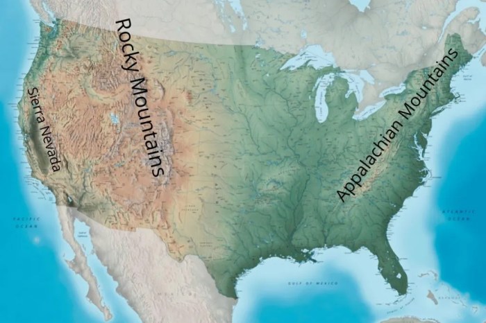 Map of mountains in america