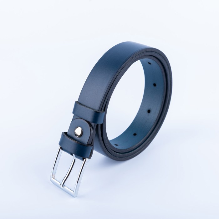 Belt gentwith navy blue leather option choose size