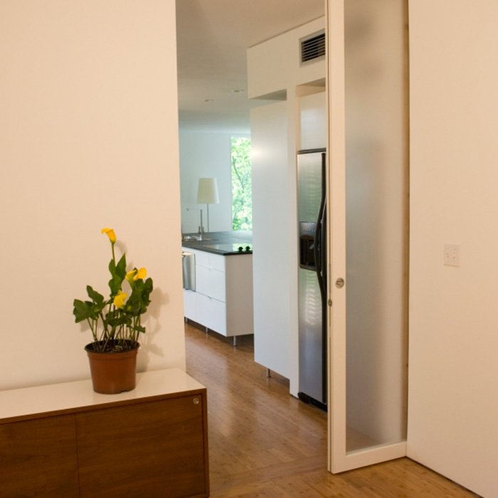 Soft close pocket door