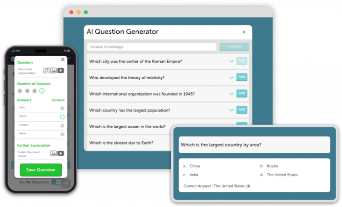 Mini Exams for Quiz Gamification Tools