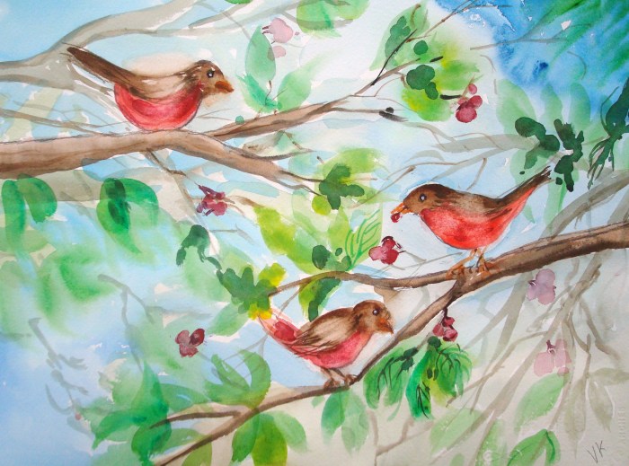 Birds in Painting: A Springtime Canvas