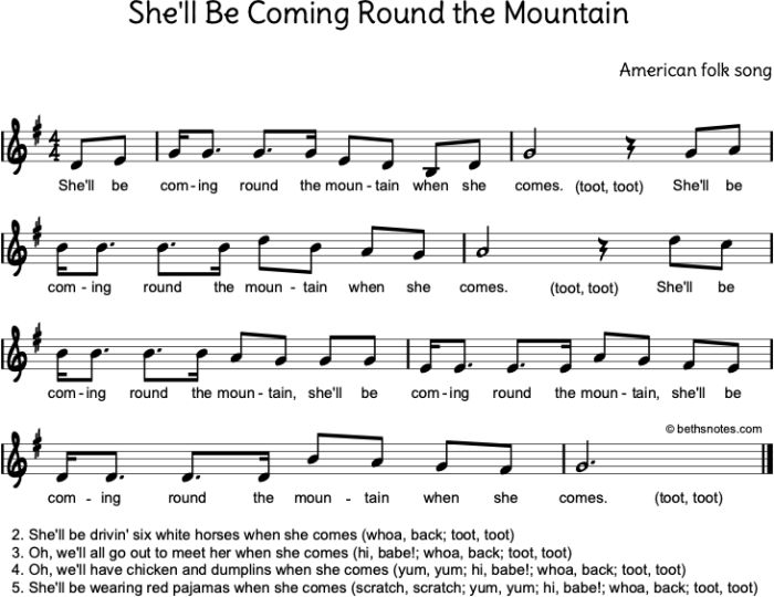 Mountain round coming she ll song folk sing