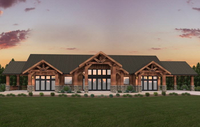 Craftsman country lodge hillside house plans