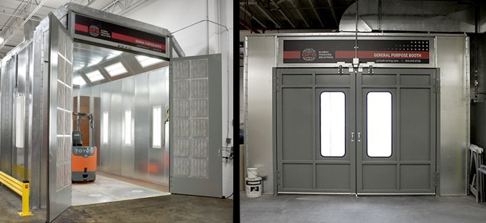 Door spray booth