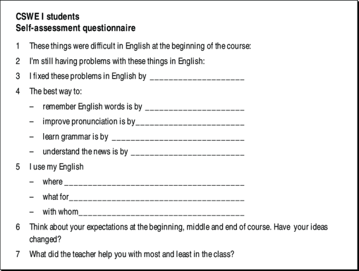 Mini Exams for Quiz Self-Assessment Quizzes Tools